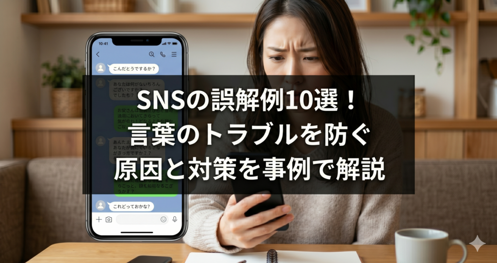SNSのメッセージを見て誤解が生じて困惑している様子